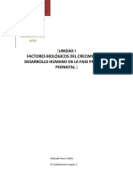 Factores Biologicos Del Crecimiento y Desarrollo Himano en La Fase Prenatal y Posnatal