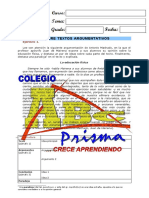 Ejercicios Sobre Textos Argumentativos: Ejercicio 1