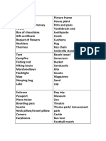 Story Cube Word Lists