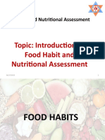 Topic: Introduction To Food Habit and Nutritional Assessment