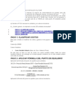 Actividad Práctica de Costos Punto de Equilibrio