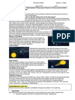 SUMMATIVE TEST NO 1 Astronomical Phenomena