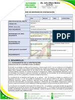 Informe de Necesidad de Contratación Infima Cuantia