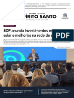 Espírito Santo: EDP Anuncia Investimentos em Energia Solar e Melhorias Na Rede de Distribuição