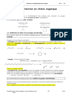 Transformation en Chimie Organique Terminale Scientifique