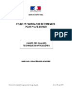 Etude Et Fabrication de Potences Pour Phare en Mer: Cahier Des Clauses Techniques Particulières