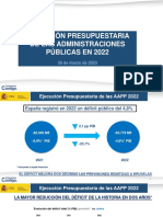 Ejecución Presupuestaria de Las Administraciones Públicas en 2022