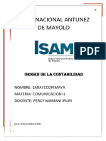 Sabio Nacional Antunez de Mayolo: 1 Origen de La Contabilidad