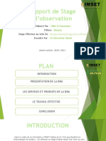 Rapport de Stage D'observation: Elaboré Par Filière Stage Effectué Au Sein de Encadré Par