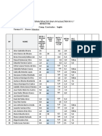 Planilha de Sistematização Das Avaliações Do 1 º Bimestre Professor (A) Comp. Curricular: Inglês Turma:6ºC Turno: Matutino