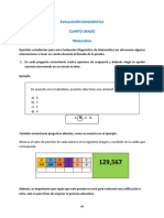 Orientaciones Evaluación Diagnóstica 4TO GRADO MATEMATICA