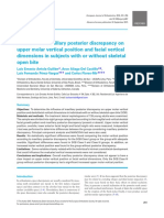 Influence of Maxillary Posterior Discrepancy On Upper Molar Vertical Position and Facial Vertical Dimensions in Subjects With or Without Skeletal Open Bite