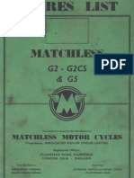 Matchless G2 G2CS G5 250 350 Parts List Manual CC