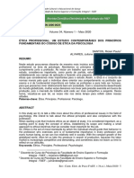 Ética Profissional Um Estudo Contemporâneo Dos Princípios Fundamentais Do Código de Ética Da Psicologia