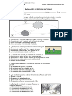 Evaluacion de Ciencias Movimientos de La Tierra