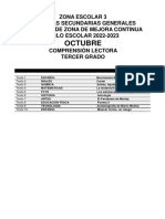 Octubre: Zona Escolar 3 Escuelas Secundarias Generales Proyecto de Zona de Mejora Continua CICLO ESCOLAR 2022-2023