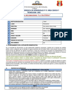 Planificador de Experiencia de Aprendizaje #01: Área Ciencia Y Tecnología 2023