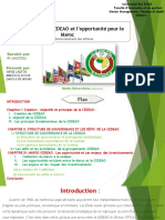 Spécificités de La CEDEAO Et L'opportunité Pour Le Maroc: Encadré Par