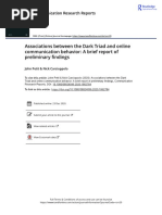 Associations Between The Dark Triad and Online Communication Behavior: A Brief Report of Preliminary Findings