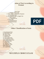 Classification of Test According To Format