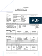 Applicant Data Form