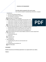 Strategic Cost Management Learning Activities Direction: Read and Encircle The Letter Which Corresponds To The Correct Answer