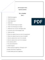 Electromagnetic Theory Important Questions