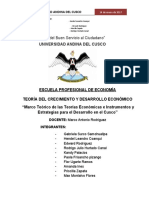 Marco Teórico de Las Teorías Económicas e Instrumentos y Estrategias para El Desarrollo en El Cusco