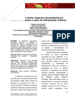 A Conta Não Fecha: Impactos Da Pandemia Por Sars-Cov-2 Sobre O Setor de Alimentação Coletiva