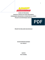 Curso de Pedagógia Projeto E Prática de Ação Pedagógica Coordenção Pedagógica E Supervisão de Ensino. Projeto de Intervenção Didática