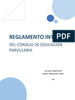 Reglamento Del Consejo de Educación Parvularia 2022