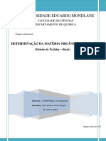 Determinação Da Matéria Orgânica No Solo