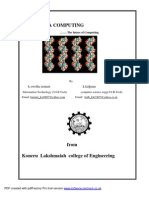 Dna Computing: From Koneru Lakshmaiah College of Engineering