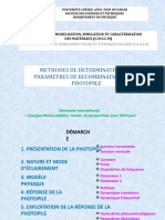 Methodes de Determination Des Parametres de Recombinaison D'Une Photopile