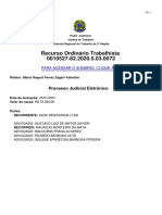 Dreito Do Trabalho ROT - 0010527-82.2020.5.03.0072 - 2grau