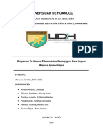 Proyectos de Mejora E Innovación Pedagógica para Lograr Mejores Aprendizajes