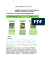 Funciones Vitales de Un Ser Vivo: La Nutrición