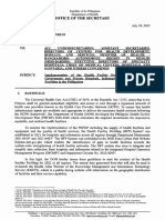 DM No. 2022-0298 Implementation of The HFP System in All Government and Private Hospitals, Infirmaries and Primary Care Facilities in The Philippines