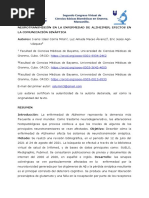 Neurotransmisión en La Enfermedad de Alzheimer. Efectos en La Comunicación Sináptica