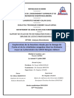 Exploration de La Fonction Rénale Par Le Dosage de L'urée Et de La Créatinine Sanguine Chez Les Patients Reçus Au Laboratoire Du CHUD Borgou-Alibori