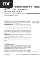 Towards A More Ethical Market: The Impact of ESG Rating On Corporate Financial Performance