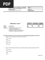 P4 Social Studies Worksheet 2 2022-2023 