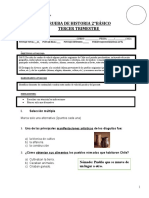 Prueba Historia 2º Basico Tercer Trimestre AACC