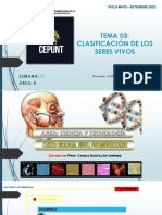 TEMA 03: Clasificación de Los Seres Vivos: Semana: 01 Área: B