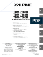 Alpine Electronics Owner S Manual M MW LW RDS Cassette Receiver TDM 7583R TDM 7581R TDM 7580R 8310