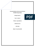 Universidad Marítima Internacional de Panamá FACIMAR, Biología Marina Biología General I