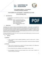 Plan General de Actividades Comisión de Cultura Ciclo Escolar 2,023 I