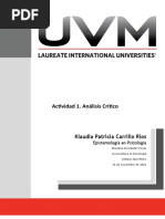 Actividad 1. Análisis Crítico: Epistemología en Psicología