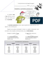 Determinantes e Pronomes Possessivos