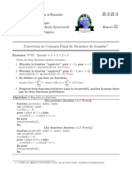 Correction de L'examen Final de Structure de Donn Ees: Exercice N 01: 7points 1 + 1 + 2 + 3